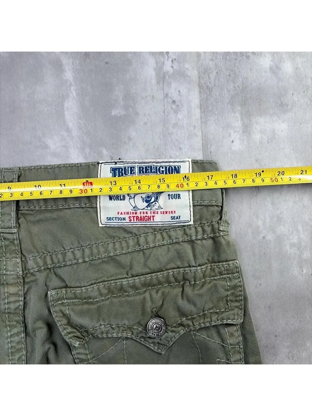 Y2K Olive Green True Religion Grunge Straight Skater Pants